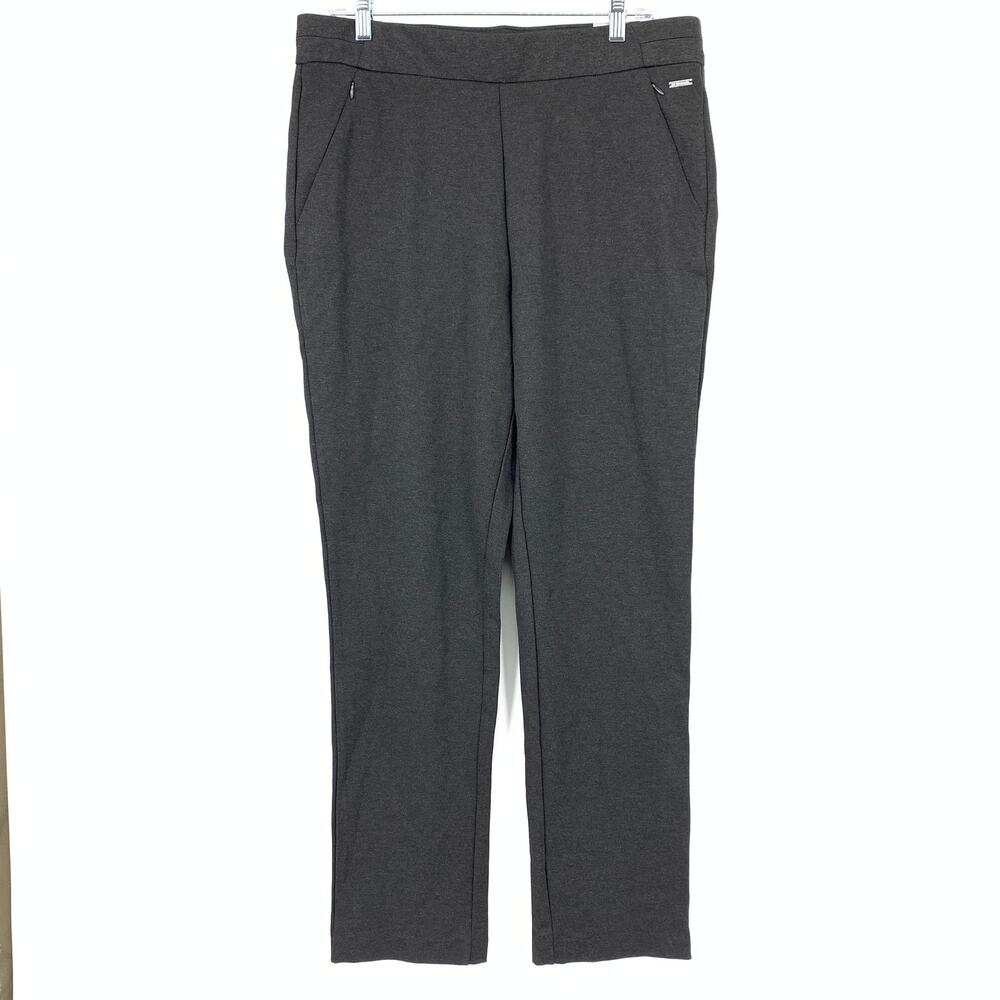 T Tahari Mid Rise Skinny Ponte Knit Pants Womens Sz XL Charcoal Heather Gray NEW